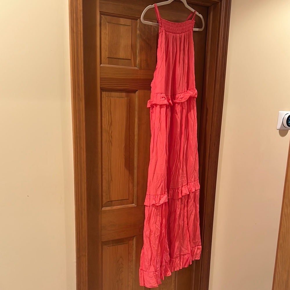 Elegant Coral Maxi Dress